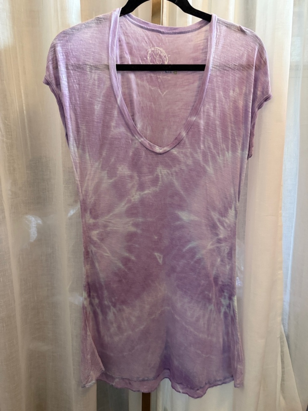 Blue Life Lavender Tie-Dye V-Neck Tunic